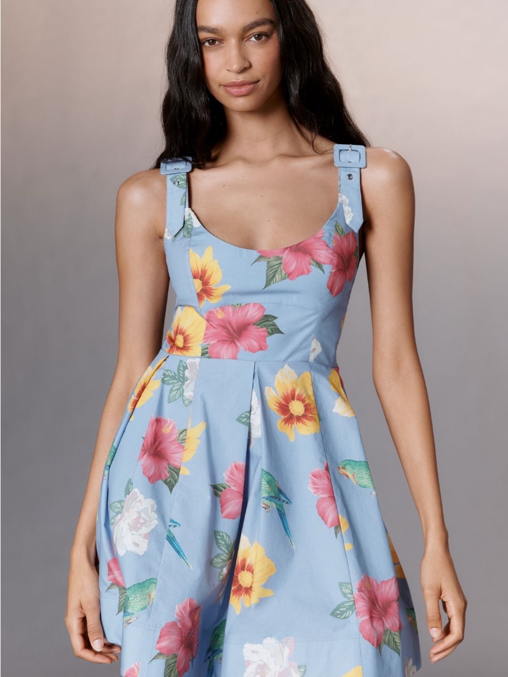 NWOT XL Anthropologie MAEVE Floral Strap Buckle Dress pockets